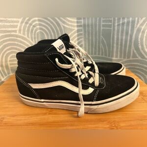 Vans Kids Sk-8 Hi Black and White High-Top Skate Sneakers 5.5